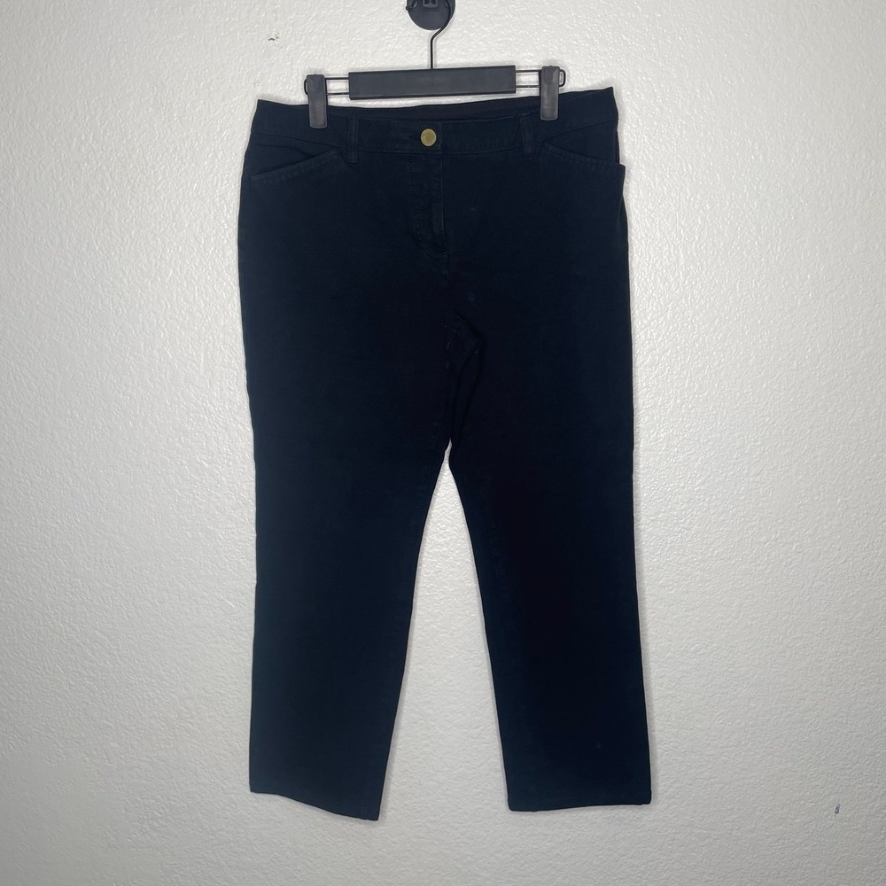 Chico's Womens Pants Size 10 So Slimming Black Straight Leg Casual Wear